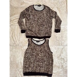 2 Piece Jones New York Leopard Print Cardigan (Sz 3X) And Tank Top (Sz‎ 2X)